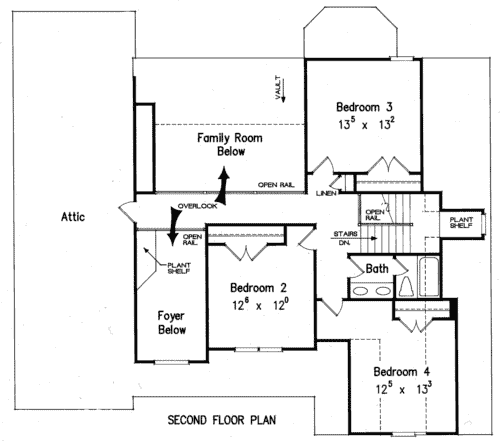 Upper/Second Floor Plan: 85-354