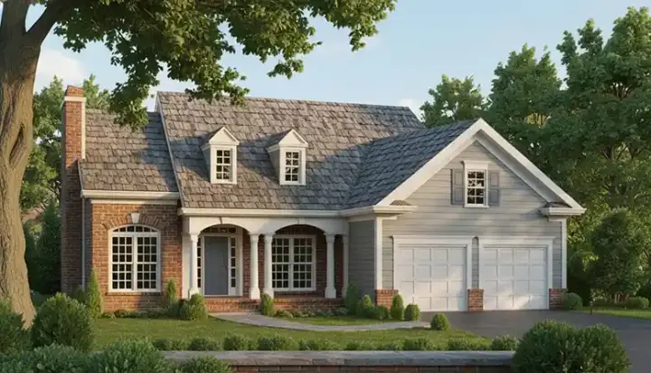 Southern house plans 85-357 - front exterior, 1,373 sq ft, 3 bed, 2 bath house plans | Monster House Plans