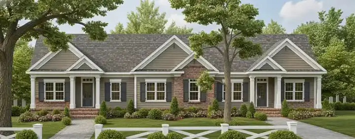 Traditional house plans 85-375 - front exterior, 2,834 sq ft, 6 bed, 4 bath house plans | Monster House Plans