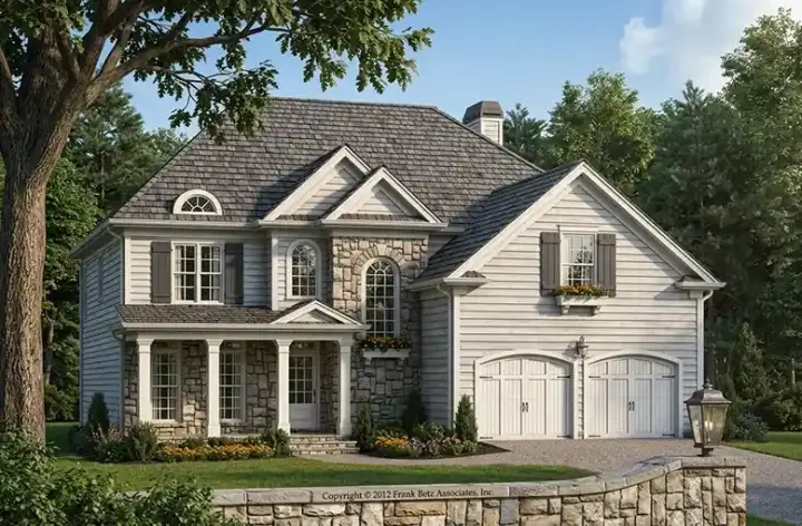 Traditional house plans 85-382 - front exterior, 2,222 sq ft, 4 bed, 2 bath house plans | Monster House Plans