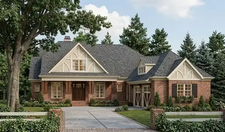 Craftsman house plans 85-389 - front exterior, 2,325 sq ft, 4 bed, 3 bath house plans | Monster House Plans