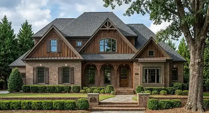 Cottage house plans 85-408 - front exterior, 3,717 sq ft, 4 bed, 4 bath house plans | Monster House Plans