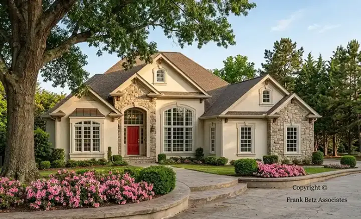 European house plans 85-450 - front exterior, 2,403 sq ft, 3 bed, 2 bath house plans | Monster House Plans