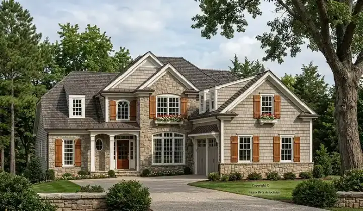 Cottage house plans 85-451 - front exterior, 2,430 sq ft, 4 bed, 3 bath house plans | Monster House Plans