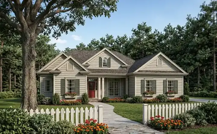 Traditional house plans 85-452 - front exterior, 1,927 sq ft, 3 bed, 2 bath house plans | Monster House Plans