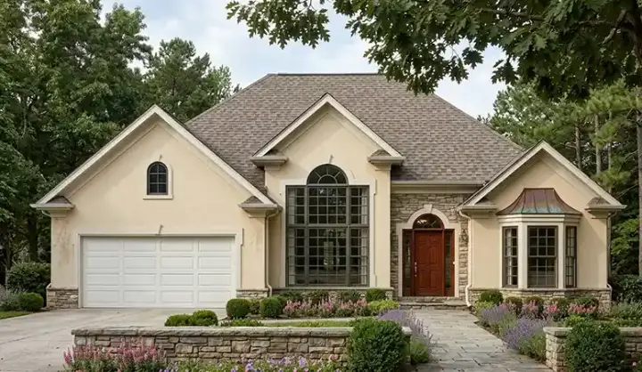 European house plans 85-471 - front exterior, 1,875 sq ft, 3 bed, 2 bath house plans | Monster House Plans