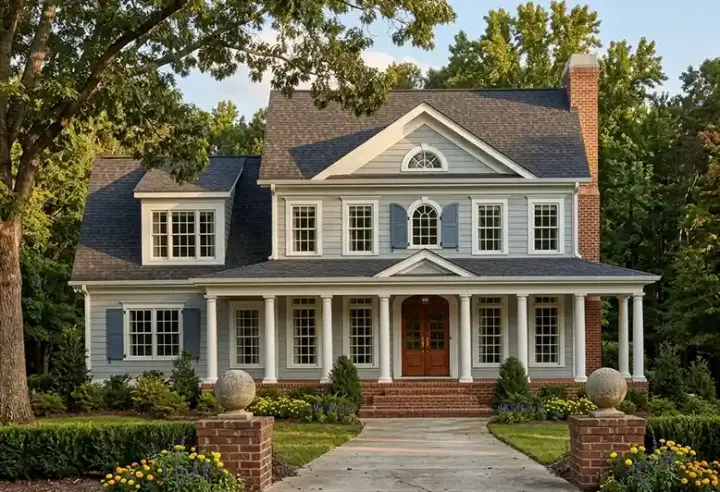 Southern Colonial house plans 85-482 - front exterior, 2,426 sq ft, 4 bed, 3 bath house plans | Monster House Plans