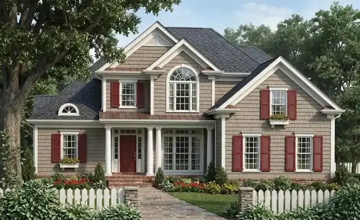 Traditional house plans 85-490 - front exterior, 2,138 sq ft, 4 bed, 3 bath house plans | Monster House Plans