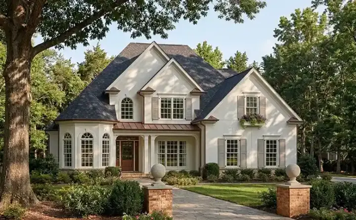 European house plans 85-500 - front exterior, 2,551 sq ft, 3 bed, 2 bath house plans | Monster House Plans