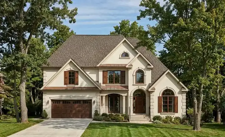 European house plans 85-502 - front exterior, 2,472 sq ft, 4 bed, 3 bath house plans | Monster House Plans