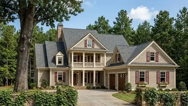 Southern Colonial house plans 85-509 - front exterior, 3,399 sq ft, 4 bed, 3 bath house plans | Monster House Plans