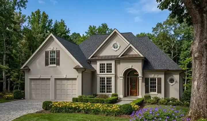 European house plans 85-524 - front exterior, 1,544 sq ft, 3 bed, 2 bath house plans | Monster House Plans