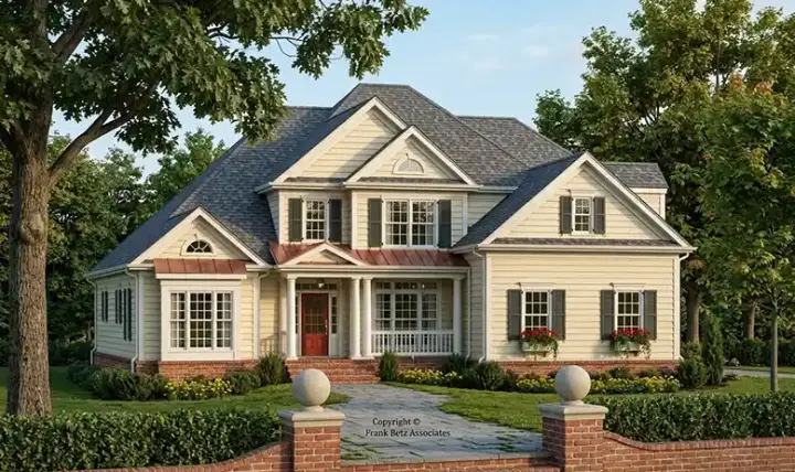 Traditional house plans 85-525 - front exterior, 2,730 sq ft, 4 bed, 3 bath house plans | Monster House Plans