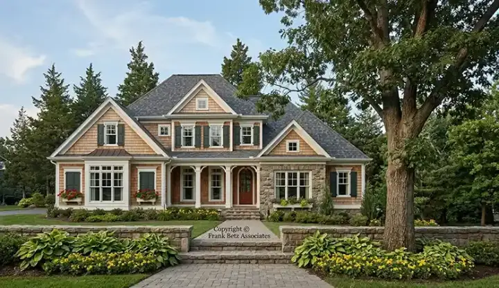Cottage house plans 85-531 - front exterior, 3,131 sq ft, 4 bed, 4 bath house plans | Monster House Plans