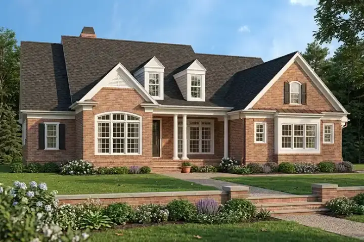 Traditional house plans 85-544 - front exterior, 2,645 sq ft, 4 bed, 3 bath house plans | Monster House Plans