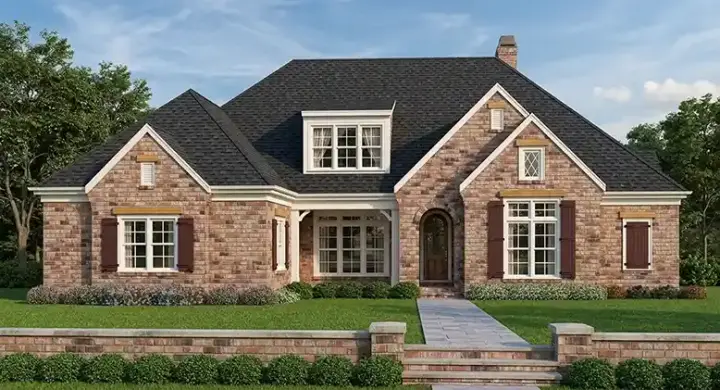 French Country house plans 85-546 - front exterior, 3,795 sq ft, 4 bed, 3 bath house plans | Monster House Plans