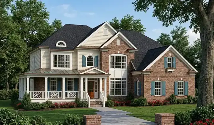 Southern Colonial house plans 85-550 - front exterior, 3,276 sq ft, 5 bed, 4 bath house plans | Monster House Plans