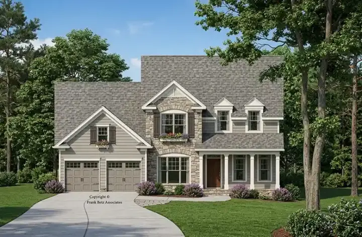 Traditional house plans 85-582 - front exterior, 1,984 sq ft, 4 bed, 3 bath house plans | Monster House Plans
