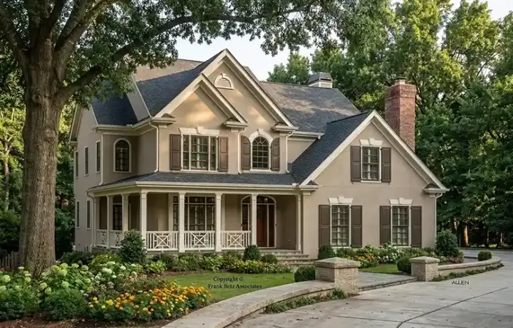 Traditional house plans 85-597 - front exterior, 1,811 sq ft, 3 bed, 2 bath house plans | Monster House Plans