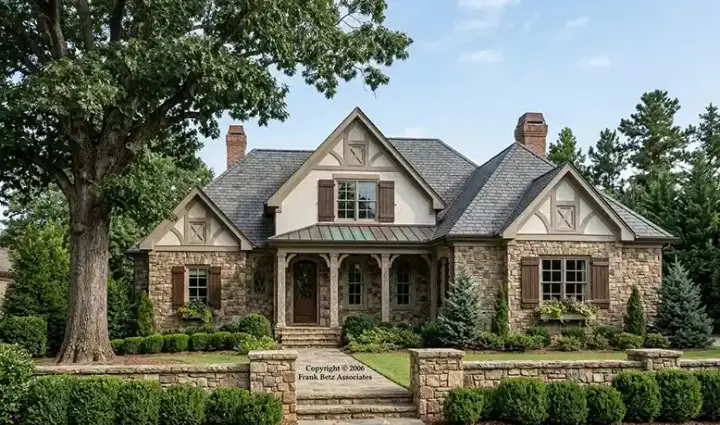 Tudor house plans 85-603 - front exterior, 2,681 sq ft, 3 bed, 2 bath house plans | Monster House Plans