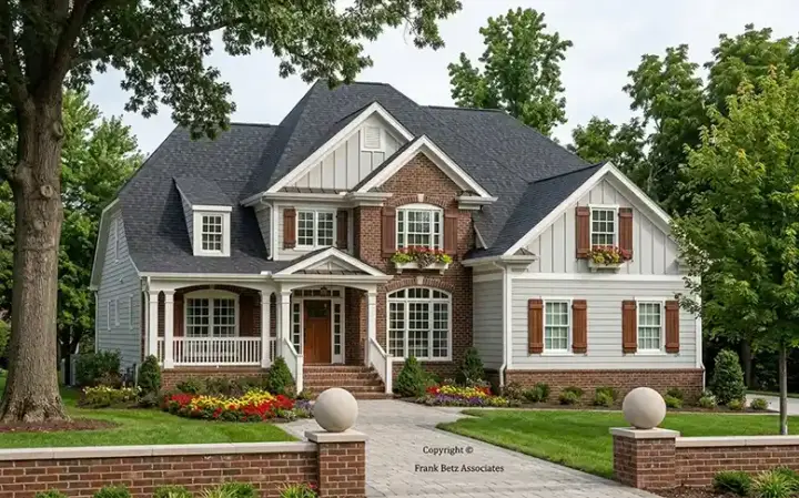 Traditional house plans 85-607 - front exterior, 2,727 sq ft, 4 bed, 3 bath house plans | Monster House Plans