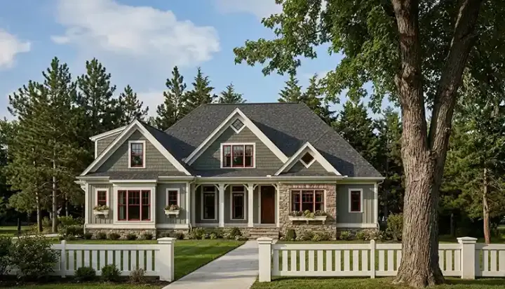 Craftsman house plans 85-609 - front exterior, 2,469 sq ft, 4 bed, 3 bath house plans | Monster House Plans