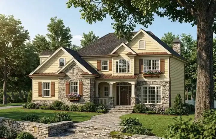 Traditional house plans 85-621 - front exterior, 2,180 sq ft, 3 bed, 2 bath house plans | Monster House Plans