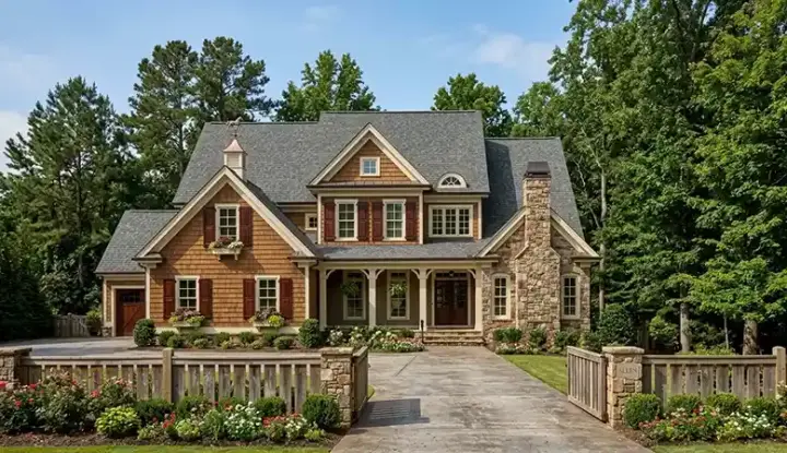 Cottage house plans 85-634 - front exterior, 3,899 sq ft, 4 bed, 4 bath house plans | Monster House Plans