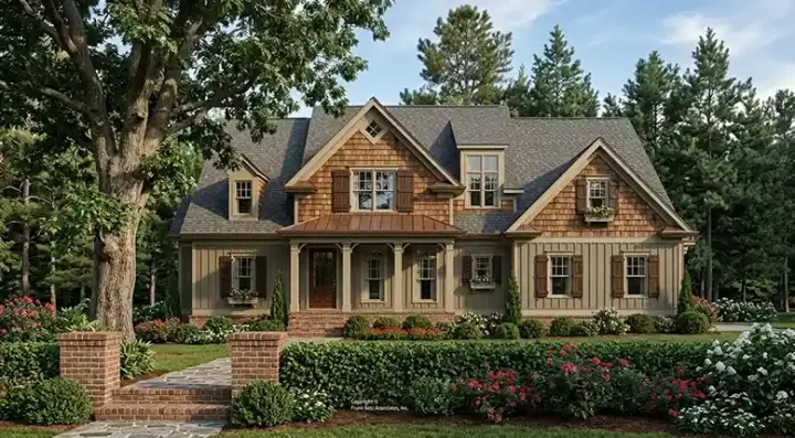 Craftsman house plans 85-655 - front exterior, 2,701 sq ft, 4 bed, 3 bath house plans | Monster House Plans