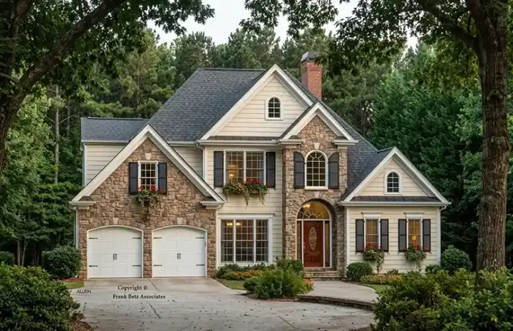 Traditional house plans 85-690 - front exterior, 2,167 sq ft, 3 bed, 2 bath house plans | Monster House Plans