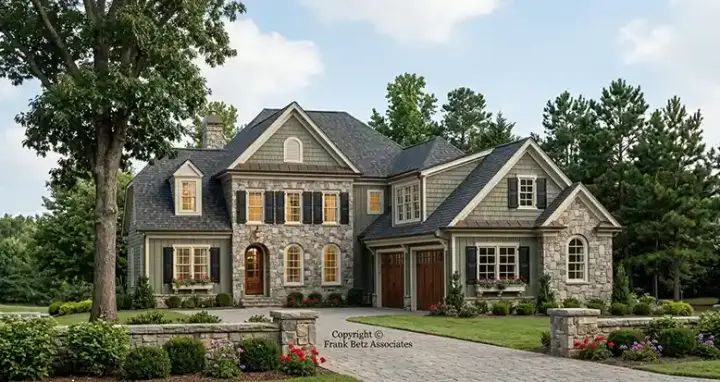 Traditional house plans 85-693 - front exterior, 2,858 sq ft, 5 bed, 4 bath house plans | Monster House Plans