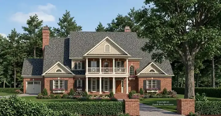 Southern Colonial house plans 85-694 - front exterior, 4,205 sq ft, 4 bed, 3 bath house plans | Monster House Plans