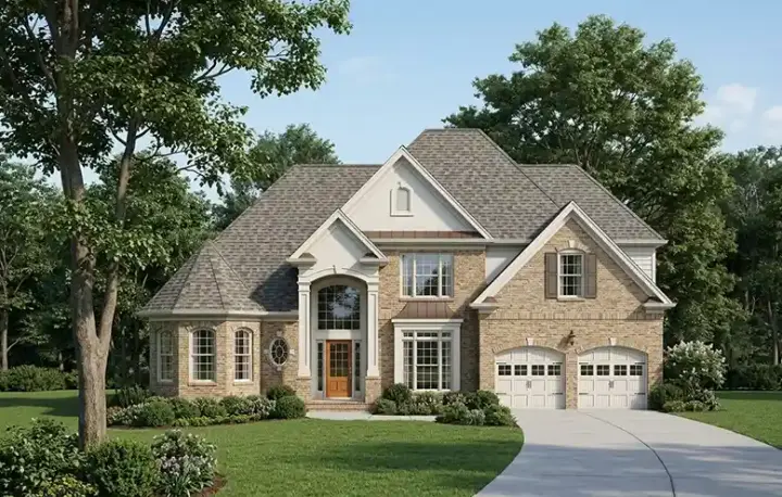 French Country house plans 85-698 - front exterior, 2,506 sq ft, 4 bed, 3 bath house plans | Monster House Plans