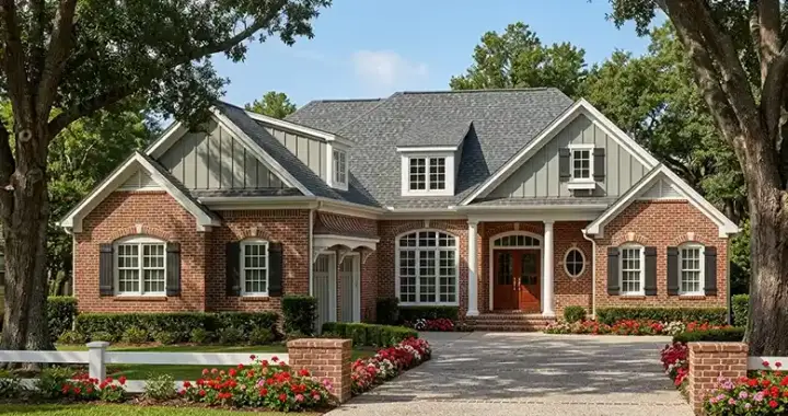 European house plans 85-709 - front exterior, 2,282 sq ft, 4 bed, 3 bath house plans | Monster House Plans