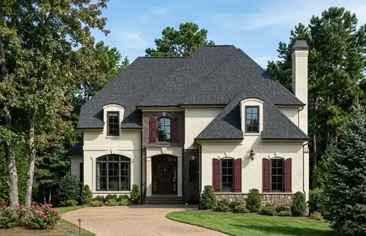 European house plans 85-713 - front exterior, 2,519 sq ft, 4 bed, 3 bath house plans | Monster House Plans