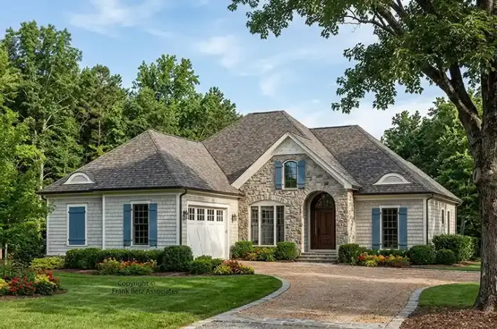 Cottage house plans 85-722 - front exterior, 1,910 sq ft, 3 bed, 2 bath house plans | Monster House Plans