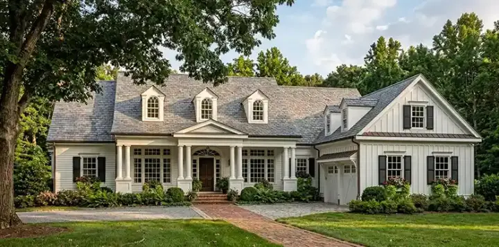 New England Colonial house plans 85-729 - front exterior, 3,190 sq ft, 4 bed, 3 bath house plans | Monster House Plans