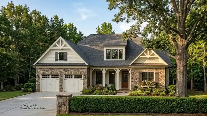 Cottage house plans 85-730 - front exterior, 2,201 sq ft, 3 bed, 2 bath house plans | Monster House Plans