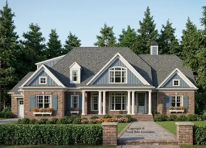 Traditional house plans 85-731 - front exterior, 3,591 sq ft, 4 bed, 3 bath house plans | Monster House Plans
