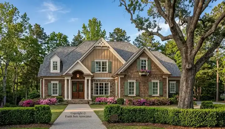 Cottage house plans 85-734 - front exterior, 2,459 sq ft, 4 bed, 3 bath house plans | Monster House Plans