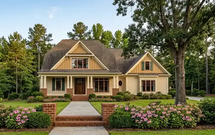 Craftsman house plans 85-738 - front exterior, 3,194 sq ft, 4 bed, 3 bath house plans | Monster House Plans