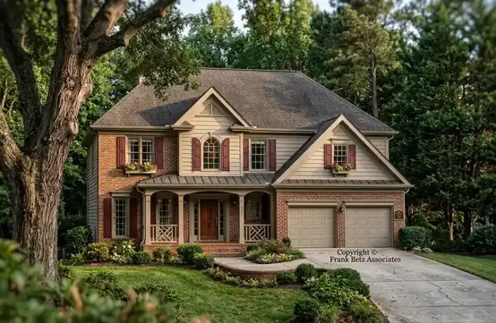 Traditional house plans 85-742 - front exterior, 2,151 sq ft, 3 bed, 2 bath house plans | Monster House Plans