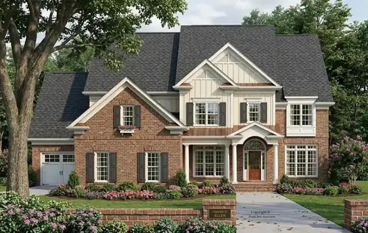 Country house plans 85-745 - front exterior, 4,066 sq ft, 5 bed, 4 bath house plans | Monster House Plans