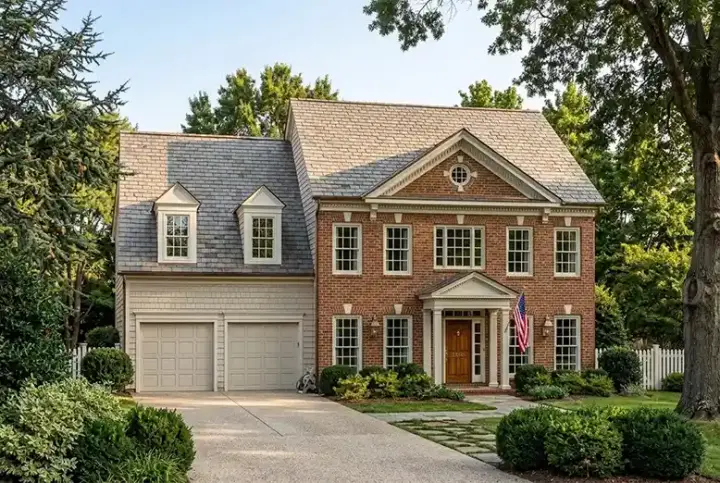 Colonial house plans 85-746 - front exterior, 2,640 sq ft, 5 bed, 3 bath house plans | Monster House Plans