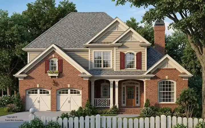 Traditional house plans 85-923 - front exterior, 2,756 sq ft, 4 bed, 3 bath house plans | Monster House Plans
