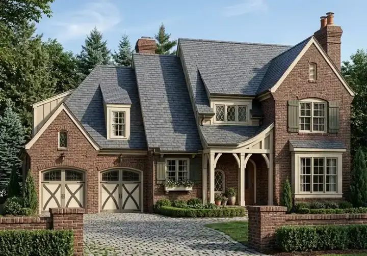 English Country house plans 85-940 - front exterior, 2,884 sq ft, 3 bed, 3 bath house plans | Monster House Plans