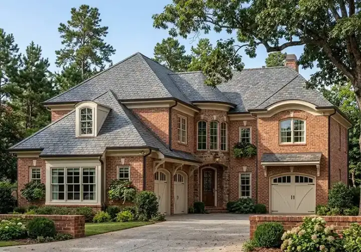 European house plans 85-956 - front exterior, 3,697 sq ft, 4 bed, 4 bath house plans | Monster House Plans