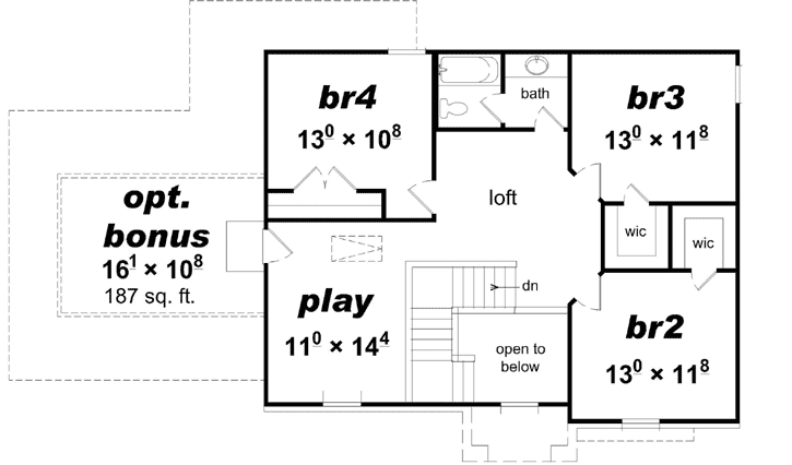 Upper/Second Floor Plan: 86-108