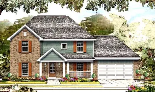Traditional house plans 86-110 - front exterior, 2,253 sq ft, 4 bed, 2 bath house plans | Monster House Plans