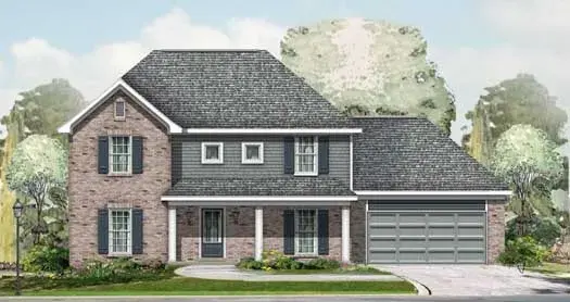 Traditional house plans 86-111 - front exterior, 2,253 sq ft, 4 bed, 2 bath house plans | Monster House Plans